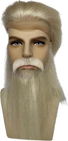 Fake Beard Human Hair Full Hand Tied Facial Hair False Beards Lace Invisible Face Mustache for Party Makeup Cosplay Costume Party 6-7INCH (Black Color) in Kuwait