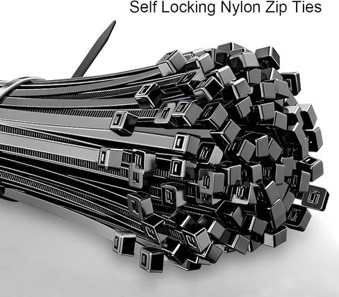 500pcs Black Zip Ties Heavy Duty 8 Inch Zip Ties for Home Office Garden Wire Ties with High Tensile Strength 18lbs in Saudi Arabia