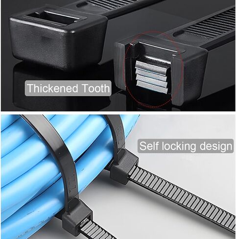 500pcs Black Zip Ties Heavy Duty 8 Inch Zip Ties for Home Office Garden Wire Ties with High Tensile Strength 18lbs in Saudi Arabia