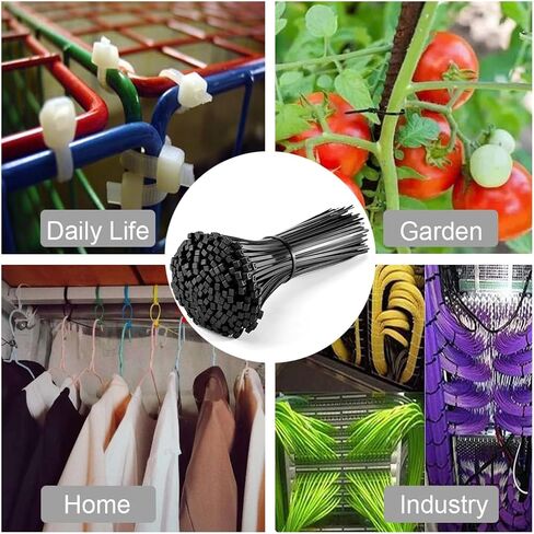 500pcs Black Zip Ties Heavy Duty 8 Inch Zip Ties for Home Office Garden Wire Ties with High Tensile Strength 18lbs in Saudi Arabia