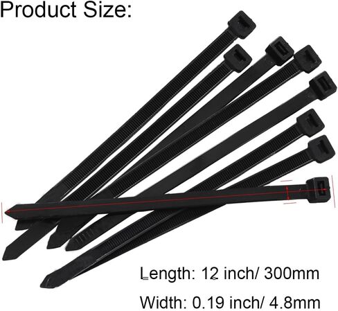500pcs Black Zip Ties Heavy Duty 8 Inch Zip Ties for Home Office Garden Wire Ties with High Tensile Strength 18lbs in Saudi Arabia