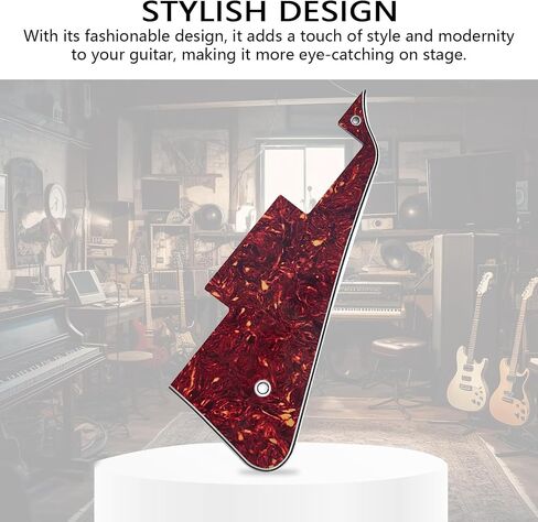 Electric Guitar Pickguard 4-Layers Modern Style Standard with Screws Compatible with Les Paul epiphone Guitar(Pearl Black) in Saudi Arabia