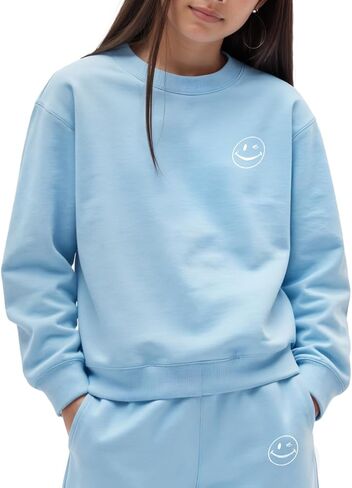 JOE BOXER Girls Sweatshirt Pullover, French Terry Crewneck Sweatshirt for Girls, Comfy Kids Sweatshirts in Kuwait