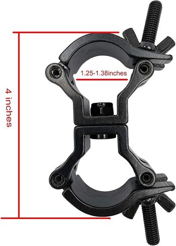 1.25 "تروس مزدوج دوار مقرنة المشبك المرحلة DJ الإضاءة المشابك 1-1 / 4-1-3 / 8 بوصة سبائك الألومنيوم الثقيلة 110 رطل لأنابيب 32-35 مم F24 قطعتان فضية in Kuwait