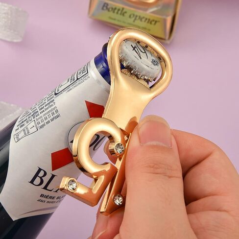 YKLIGTN 50 Pieces 50th Birthday Party Favors Golden Bottle Opener Set Personalized Bulk Bottle Openers with White Sheer Organza Bags Thank You Tags for Guests Birthday Wedding Anniversaries Souvenirs in Saudi Arabia