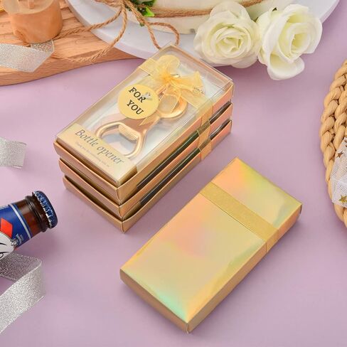 YKLIGTN 50 Pieces 50th Birthday Party Favors Golden Bottle Opener Set Personalized Bulk Bottle Openers with White Sheer Organza Bags Thank You Tags for Guests Birthday Wedding Anniversaries Souvenirs in Saudi Arabia