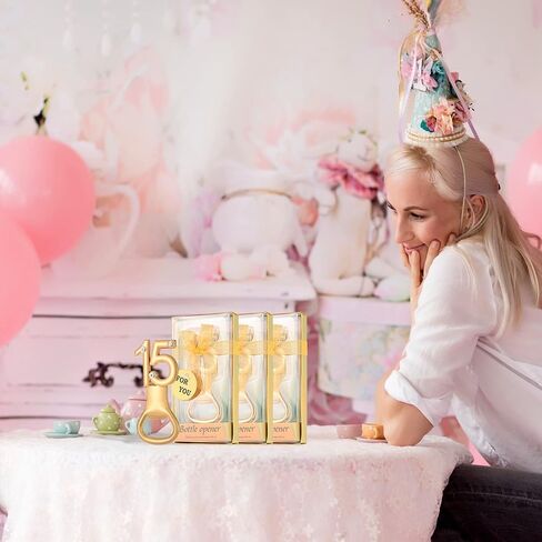 YKLIGTN 50 Pieces 50th Birthday Party Favors Golden Bottle Opener Set Personalized Bulk Bottle Openers with White Sheer Organza Bags Thank You Tags for Guests Birthday Wedding Anniversaries Souvenirs in Saudi Arabia
