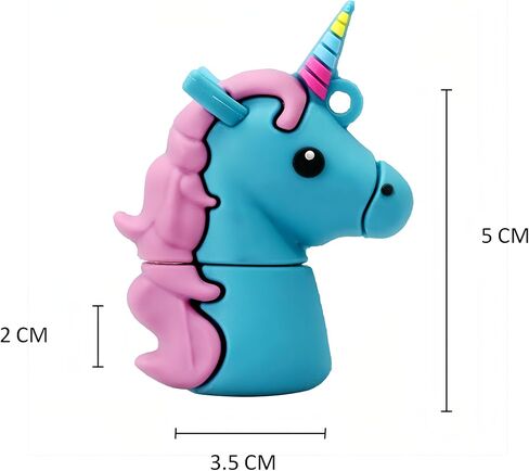 128GB USB 3.0 Flash Drive Novelty Cartoon Unicorn High Speed Pen Drive Data Storage Blue in Saudi Arabia