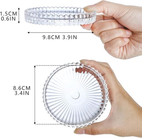 kanpura Crystal Glass Candle Holder Plates Set of 2 3.7 Inch Round Clear Glass Pillar Candle Holder Snowflake Votive Candle Holder Set for Wedding Birthday Holiday in Kuwait