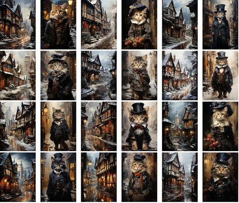 PIXILUV Regal Whiskers: Monarch Cats in Majestic Thrones - A Postcard Set of Royal Feline Splendor and Grandeur in Saudi Arabia