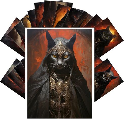 PIXILUV Regal Whiskers: Monarch Cats in Majestic Thrones - A Postcard Set of Royal Feline Splendor and Grandeur in Saudi Arabia