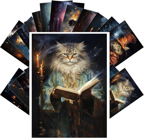 PIXILUV Regal Whiskers: Monarch Cats in Majestic Thrones - A Postcard Set of Royal Feline Splendor and Grandeur in Saudi Arabia