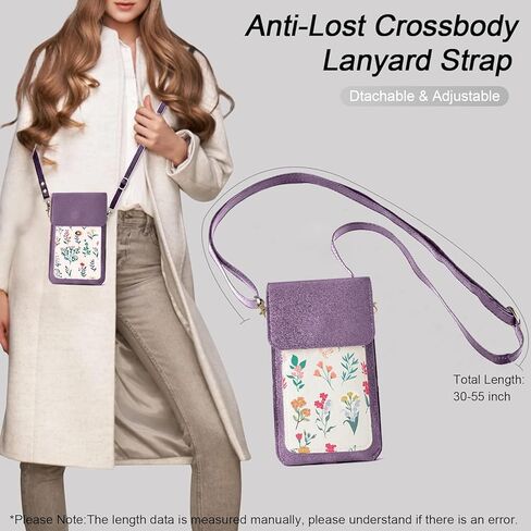 for Schok Volt SV67Q SV67332 Case with Crossbody Strap Lanyard, HD [Transparent Touch Screen] Phone Bag, PU Leather Cover Wallet Holster Credit Card Slots Holder [Clip Magnetic Buckle] Purple in Saudi Arabia
