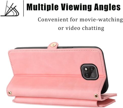 Asuwish Phone Case for Moto G Power 2021 Zipper Wallet Cell Cover with Glass Glass Screen Protector Crossbody Crossbody Flip Credit Card Motorola Gpower 21 5G Version XT2117-4 Women Brown in Kuwait