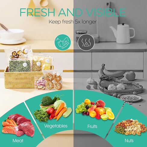 VOYOR Handheld Vacuum Sealer for Food Preservation & Storage Portable Vacuum Sealer for Food with 5 PCS Reusable Upgraded Vacuum Bags Cordless and Rechargeable Compact Vacuum Sealer VS500(White) in Saudi Arabia