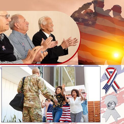Quelay 150 Pcs Veteran Label Pins Gift Bulk Patriotic American Flag Pins Military Veterans Pins Thank You for Your Service Cards and Organza Bags for Veterans Day Christmas Gift Memorial Day in Saudi Arabia