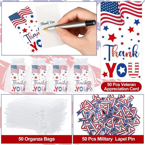 Quelay 150 Pcs Veteran Label Pins Gift Bulk Patriotic American Flag Pins Military Veterans Pins Thank You for Your Service Cards and Organza Bags for Veterans Day Christmas Gift Memorial Day in Saudi Arabia
