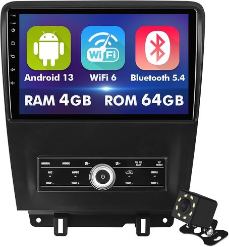 10.1 بوصة IPS شاشة اللمس أندرويد 13 ستيريو سيارة فورد موستانج 2010-2014 مع راديو Carplay و Android Auto 2+32GB ، دعم GPS ، WiFi 6 ، Bluetooth ، 5.4 ، راديو FM ، كاميرا احتياطية ، USB المزدوج in Kuwait