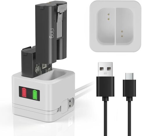 Ring Battery Charger Station, Ring Battery Charger Dock Compatible with Ring-Doorbell Camera 2/3/3 Plus/4, Peephole Cam, Spotlight Camera (Ring Batteries NOT Included) in Saudi Arabia