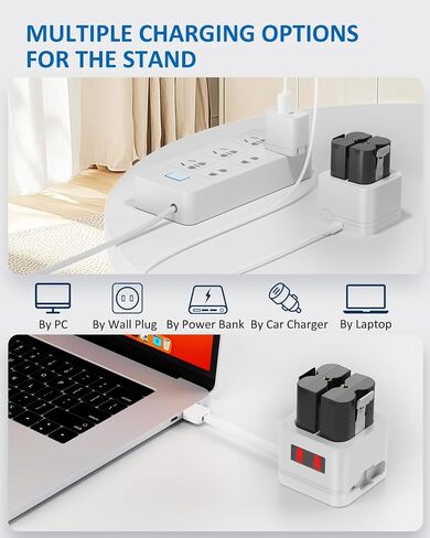 Ring Battery Charger Station, Ring Battery Charger Dock Compatible with Ring-Doorbell Camera 2/3/3 Plus/4, Peephole Cam, Spotlight Camera (Ring Batteries NOT Included) in Saudi Arabia