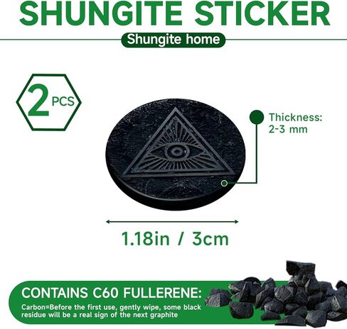 6 Pcs Shungite Neutralizer Sticker for Cell Phone 20 mm/ 0.79 Inch Shungite Stones Plate for Tablet Laptop Computer in Kuwait