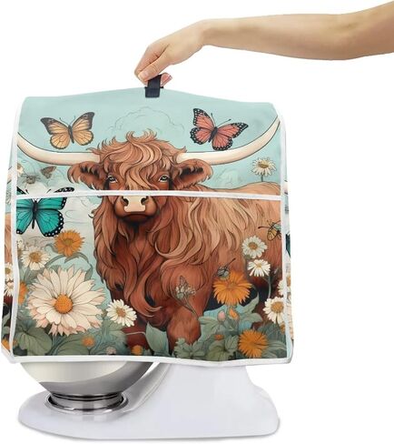 UpetStory Farmhouse Highland Cow Kitchen Aid Cover Cover Milechold Stand Mixers Cover Tove for Tilt Head 4.5-5 Quart Food Gudr Wost with with Pocket in Kuwait