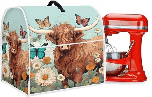 UpetStory Farmhouse Highland Cow Kitchen Aid Cover Cover Milechold Stand Mixers Cover Tove for Tilt Head 4.5-5 Quart Food Gudr Wost with with Pocket in Kuwait