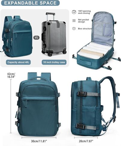 VGCUB Travel Backpack for Women Men Large Work Gym Frontier Airlines Personal Item Bag Business Airport Lightweight Daypack Carry on Flight Approved Airplane Backpack Mochilas de Viaje Black in Kuwait