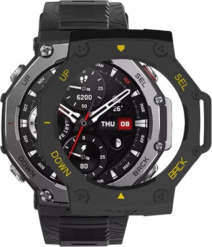 تناسب غطاء حالة Amazfit T-Rex 3 ، وموظفي مقاوم للصدمة متين للكمبيوتر الشخصي محافظات حامية الإطارات على السلة الذكية AmazFit T-Rex3 (Blackredwhite) in Kuwait