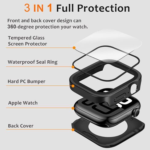 Amizee Matal Case متوافق مع Apple Watch Ultra 2/Ultra مع واقي شاشة مدمج ، Treat Edge Ultra Thin مع غطاء واقعي للغطاء الخلفي لـ IWatch 49mm ، Titanium in Kuwait