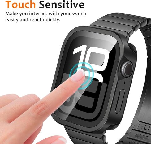 Amizee Matal Case متوافق مع Apple Watch Ultra 2/Ultra مع واقي شاشة مدمج ، Treat Edge Ultra Thin مع غطاء واقعي للغطاء الخلفي لـ IWatch 49mm ، Titanium in Kuwait