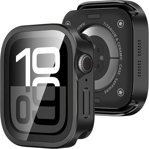 Amizee Matal Case متوافق مع Apple Watch Ultra 2/Ultra مع واقي شاشة مدمج ، Treat Edge Ultra Thin مع غطاء واقعي للغطاء الخلفي لـ IWatch 49mm ، Titanium in Kuwait