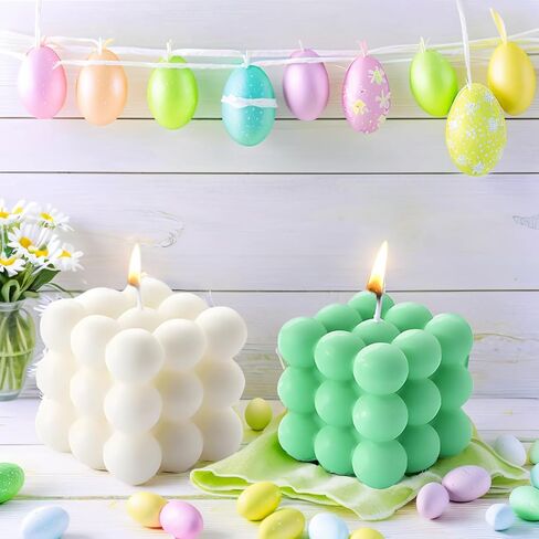 2PCS Bubble Candle, Cube Soy Wax Bubble Candles, Handcrafted Natural Scented Aesthetic Bubble Candle Set for Home Bedroom Decor, Birthday Mothers Day Gifts in Saudi Arabia