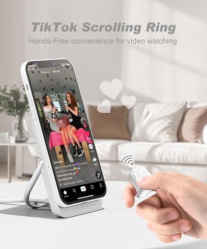 TikTok Scrolling Ring - جهاز تحكم عن بعد لـ TikTok، أداة تمرير حلقية لصفحة البلوتوث لجهاز iPhone iPad، جهاز تحكم عن بعد للفيديو القصير والموسيقى، متوافق مع هاتف iOS Android in Saudi Arabia