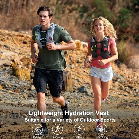 Running Vest with Water Bladder 1.5 Liter, Small Hydration Water Vest | Lightweight Hydration Pack Multi-Pocket 11x, BPA-free High Flow Bite for Hiking Race Trail Marathon for Women Men, in Saudi Arabia