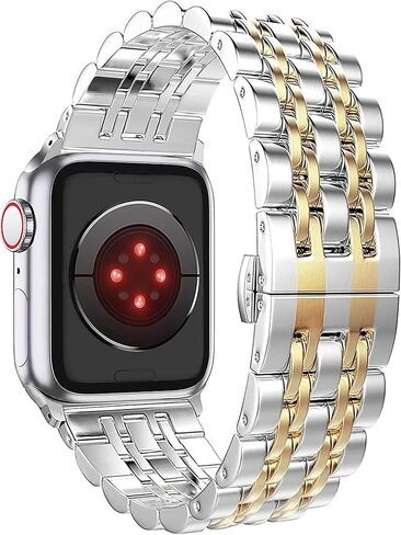 Compatible Apple Watch Bands 41mm 40mm 38mm 49mm 45mm 44mm 42mm, Stainless Steel iWatch Band Strap for Apple Watch Ultra2 Ultra Series 10 9 8 7 6 5 4 3 2 1 SE SE2, 38mm 40mm 41mm in Saudi Arabia