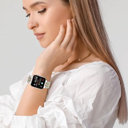 Compatible Apple Watch Bands 41mm 40mm 38mm 49mm 45mm 44mm 42mm, Stainless Steel iWatch Band Strap for Apple Watch Ultra2 Ultra Series 10 9 8 7 6 5 4 3 2 1 SE SE2, 38mm 40mm 41mm in Saudi Arabia