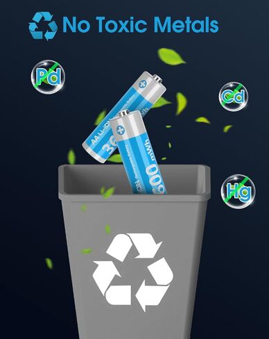 بطاريات ليثيوم AA قابلة لإعادة الشحن، 12 حزمة بطاريات ليثيوم أيون مقاس AA 1.5 فولت للكاميرا الوامضة، بطارية مزدوجة 3600 مللي واط في الساعة مع شحن سريع لمدة ساعتين، بطاريات AA طويلة الأمد (4 فتحات مستقلة) in Kuwait