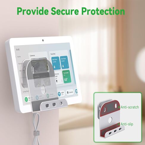 Wall Mount for Echo Hub, Sturdy Mount with Multiple Anti-Slip Pads, Adjustable Tilt and Swivel Echo Hub Mount for Viewing, Echo Hub Bracket Holder with Cable Management (Silver-Small) in Saudi Arabia