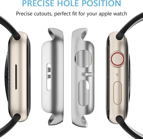 COMMUTER [3 Pack] Privacy Screen Protector for Apple Watch 9/8/7 45mm, Hard PC Ultra-Thin Case with Built-in Anti-Peeping Tempered Film for Apple Watch Series 9/8/7 45mm, Black/Clear/Rose Gold in Kuwait