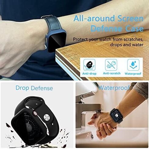 مسافر [3 حزمة] واقي شاشة الخصوصية لشركة Apple Watch 9/8/7 45 مم ، حافظة صلبة فائقة على الكمبيوتر الشخصي مع فيلم مضاد للمضادات المدمجة لسلسلة Apple Watch 9/8/7 45 مم ، أسود/واضح/روز الذهب in Saudi Arabia
