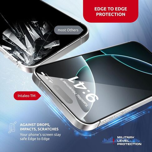 Screen Protector for iPhone 17 Pro Max – MagicBox (2 PACK) Tempered Glass Screen Protector iPhone 17 Pro Max (2 Pcs) Edge-to-Edge Protection with 2 Applicators, 9H Hardness, Oleophobic Coating in Saudi Arabia