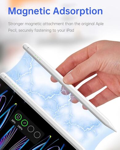 Uogic Stylus for iPad, Fast Charging, Palm Rejection, Magnetic for iPad 6th/7th/8th/9th/10th, mini 5th/6th, Air 3th/4th/5th/M2, Pro 11"/12.9" in Saudi Arabia