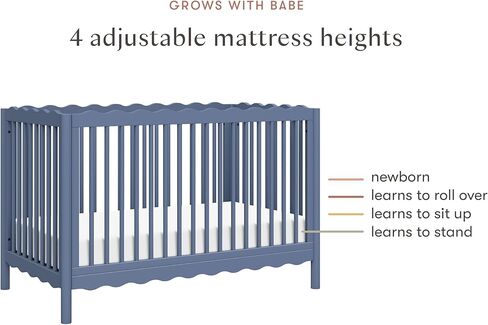 babyletto Swell 4-in-1 Convertible Crib with Toddler Bed Conversion Kit in Honey, Greenguard Gold Certified in Kuwait