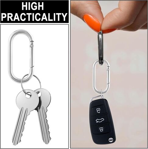 3pcs Oval Spring Clips, Metal O Ring Carabiner Keyring, Heavy Duty Buckle Clasp for Keychains Backpacks Purses DIY Crafts in Kuwait