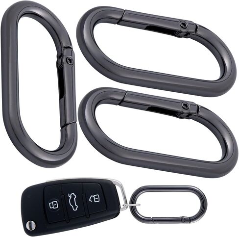 3pcs Oval Spring Clips, Metal O Ring Carabiner Keyring, Heavy Duty Buckle Clasp for Keychains Backpacks Purses DIY Crafts in Saudi Arabia