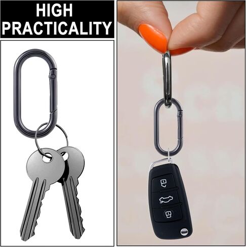 3pcs Oval Spring Clips, Metal O Ring Carabiner Keyring, Heavy Duty Buckle Clasp for Keychains Backpacks Purses DIY Crafts in Saudi Arabia