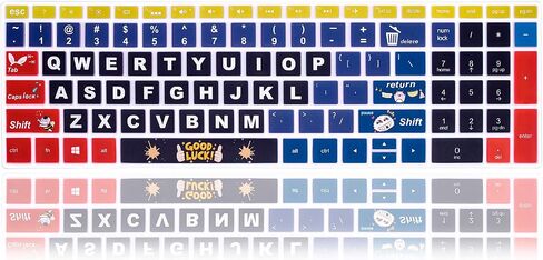 English Silicone Keyboard Cover for HP Envy x360 15.6''Series /2020 2019 Pavilion 15/Pavilion x360 15.6" Series/Envy 17 17.3" Series/Laptop 15t 17t 17-ca0011nr 17-by0040nr,Little Cat in Saudi Arabia