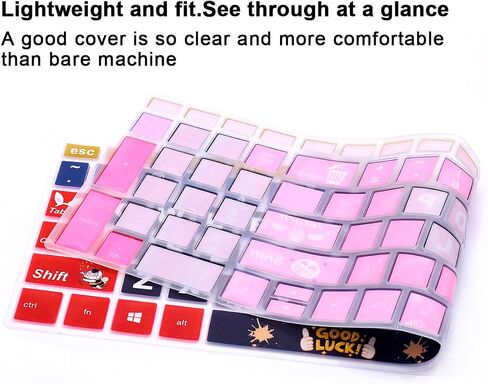 English Silicone Keyboard Cover for HP Envy x360 15.6''Series /2020 2019 Pavilion 15/Pavilion x360 15.6" Series/Envy 17 17.3" Series/Laptop 15t 17t 17-ca0011nr 17-by0040nr,Little Cat in Saudi Arabia