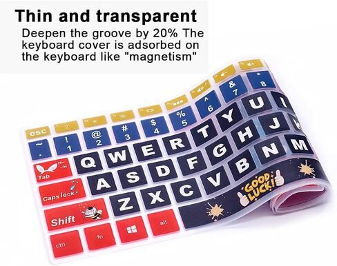English Silicone Keyboard Cover for HP Envy x360 15.6''Series /2020 2019 Pavilion 15/Pavilion x360 15.6" Series/Envy 17 17.3" Series/Laptop 15t 17t 17-ca0011nr 17-by0040nr,Little Cat in Saudi Arabia
